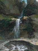 Caspar Wolf The Geltenbach Falls in the Lauenen Valley with an Ice Bridge oil painting artist